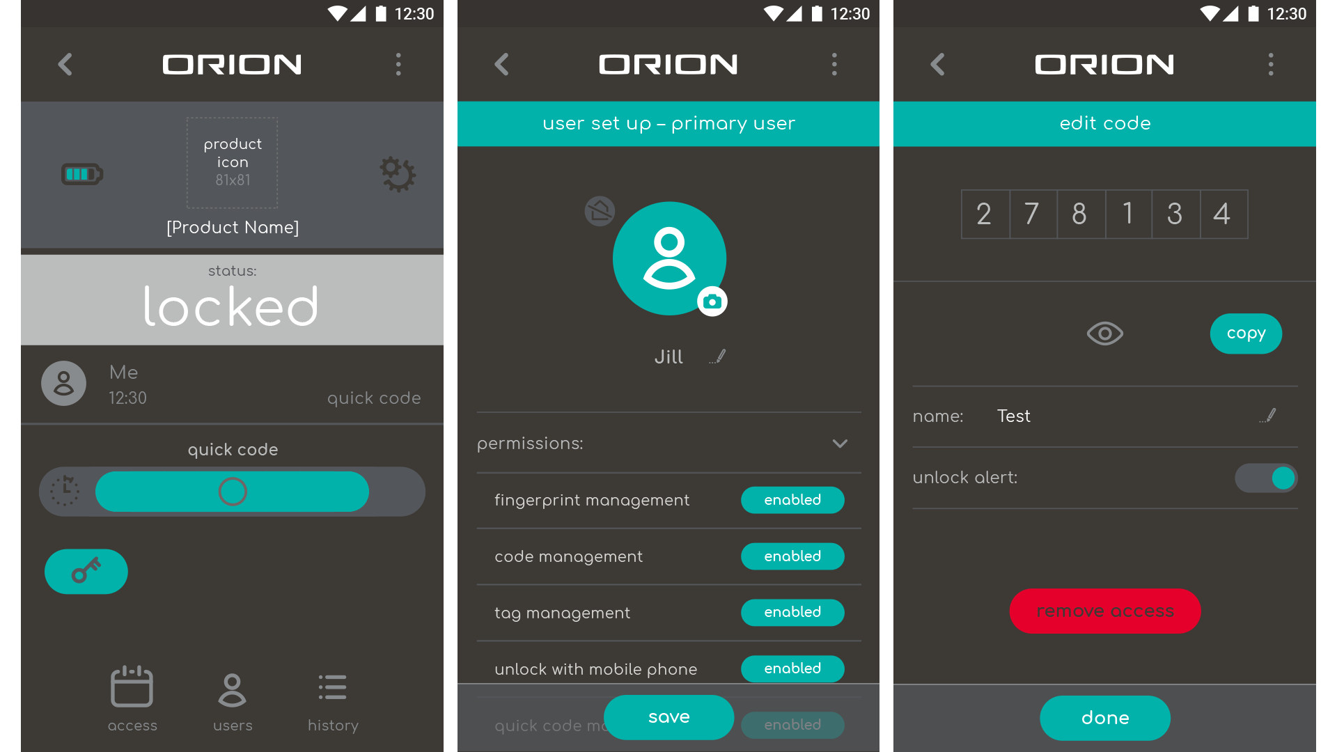 Smart Door Lock UI