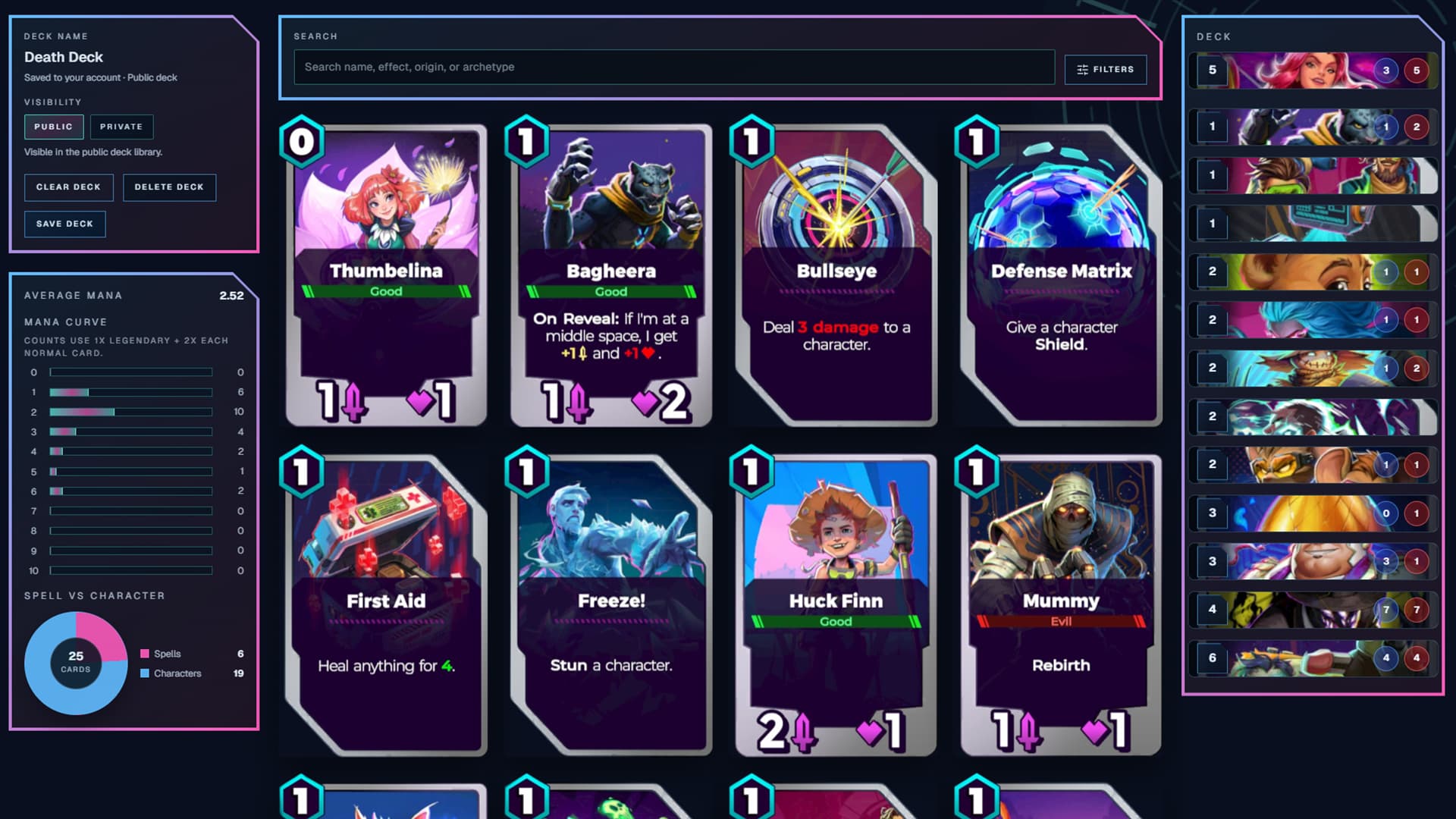Origins TCG Deckbuilder